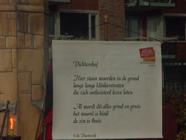 Gedicht van de Stadsdicher voor de Dichtershof