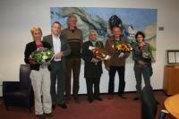 Vier vrijwilligers te gast bij wethouder Langius