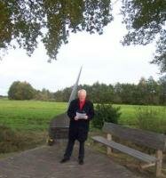 Voorzitter W. Arents bij Lancaster Monument